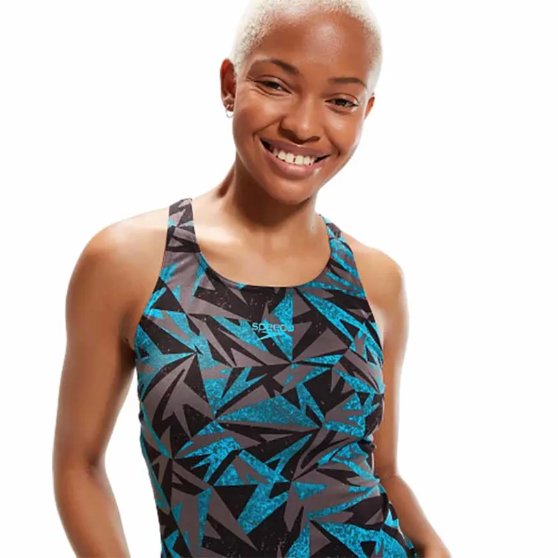 Speedo Women s Hyper Boom Tankini Black Bolt Grey